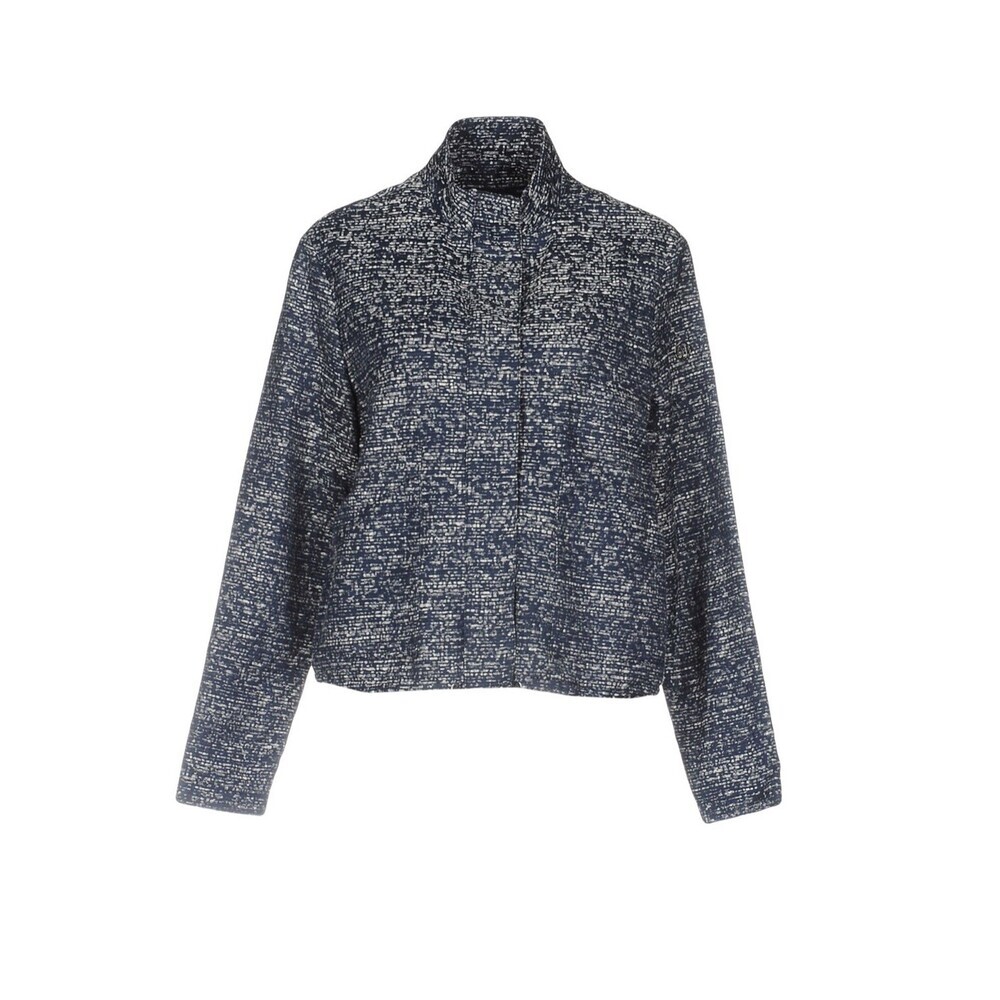 Armani Jeans Women's Jacquard Canvas Light Spring Jacket Dark Blue Size 40 $380 - Picture 2 of 15